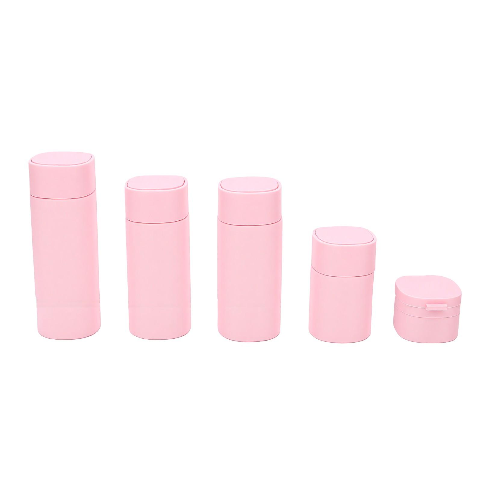 5 Pcs Travel Bottle Set Refillable Leak Proof Travel Toiletry Container Dispenser Bottles for Shampoo Lotion Pink