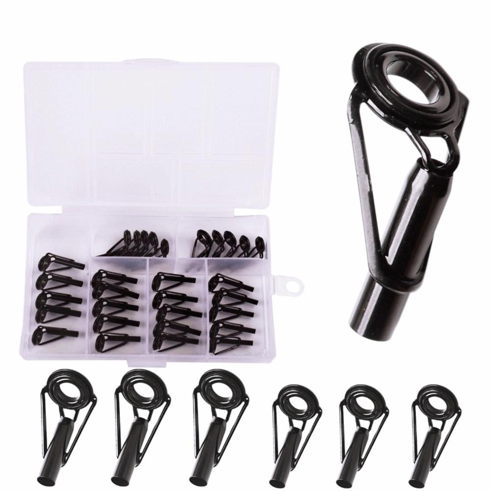30PCS Stainless Steel Fishing Rod Tip Repair Kit Fishing Rod Replacement Tips  for Baitcasting Rods