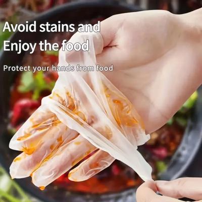 100 Stück Einweg-PVC-Handschuhe Lebensmittelgeeignete Handschuhe Handschuhe zum Backen Küche Schönheitssalon Kochen Reinigen BBQ Küchenutensilien