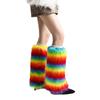 Șosete Lungi Pufoase de Iarnă Colanți Acoperitoare Picior Încălzitor Picior Șosete Punk pentru Cizme Harajuku Pluș Curcubeu Colorate Manșete Cizme Acoperitoare Picior