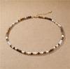 Arvaleff Women's Tiger Eye & Pearl Beaded Necklace - Personalized Natural Stone Design