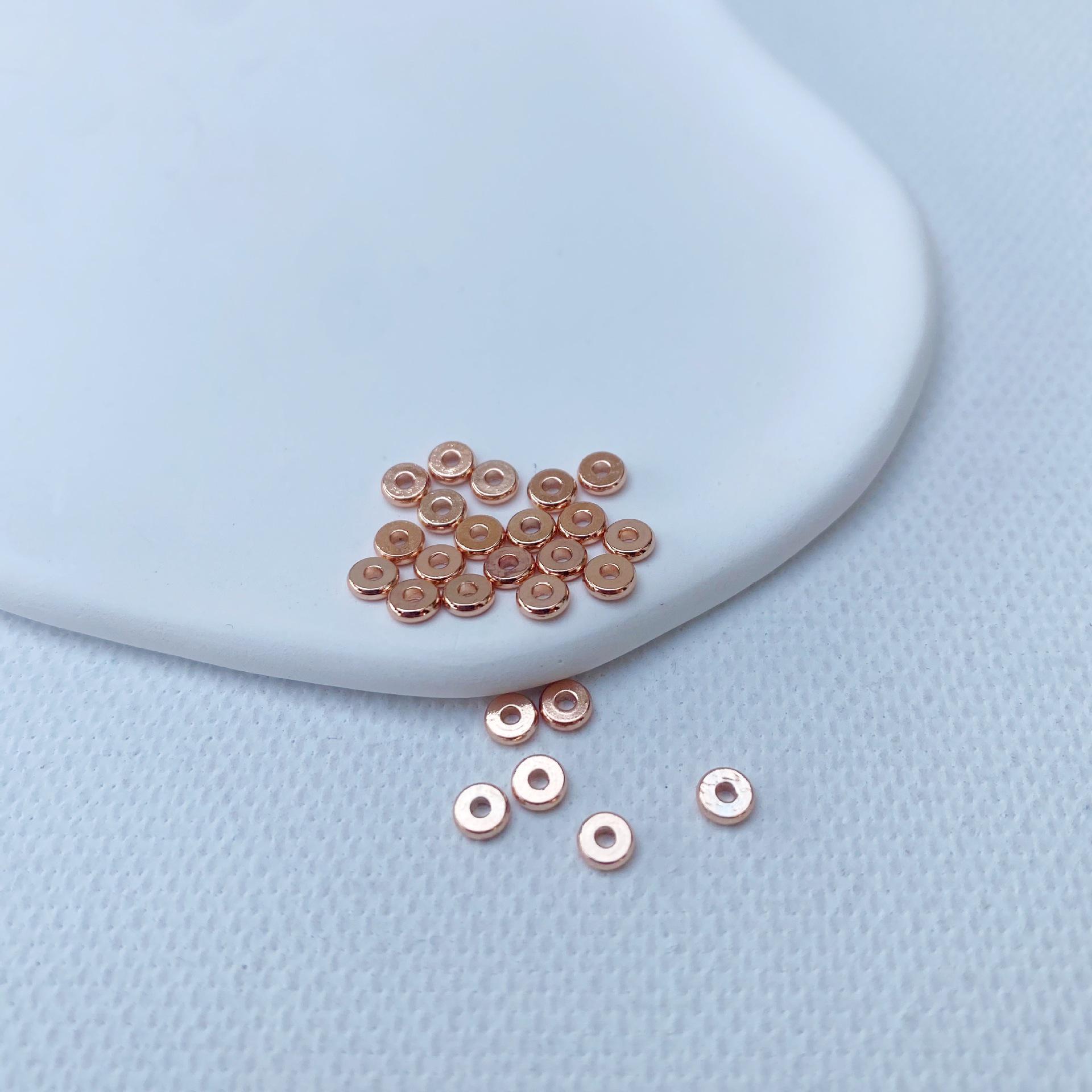 

Круглые бусины-разделители с покрытием из 18-каратного золота для браслетов и ожерелий своими руками 6mm