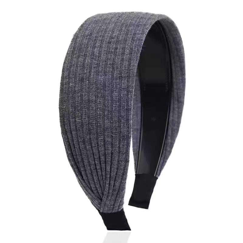 Gray wide-brimmed headband for women 2025 new hairpin bundle high skull knitted headband headband hair accessories