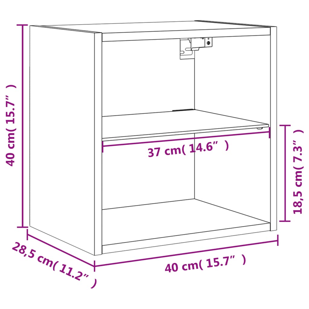 Wall Mounted Nightstand with LED Lights White