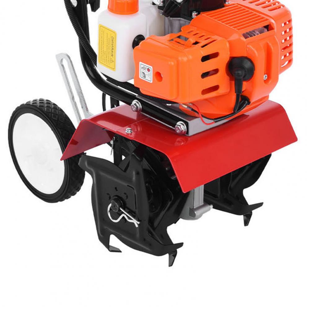 52cc Petrol Cultivator 2 Stroke 9000RPM 1.2L Fuel Tank 6-inch Working Depth 7.9-inch Tilling Width Digging 3HP/1.65kW Tiller