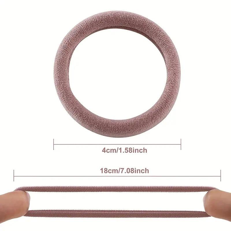 50 Pcs Seamless Hair Ties, 4cm Solid Color Elastic Hair Bands for Women Girls Ponytail