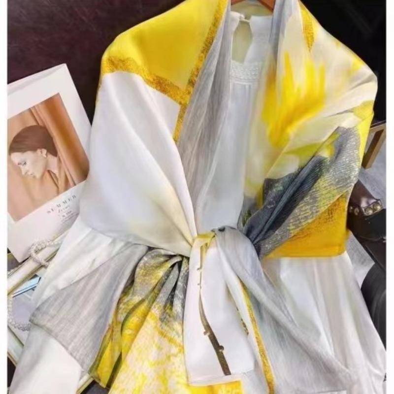 New Sunscreen Scarf for Women New Silk Satin Versatile Summer Sunscreen Silk Scarf Mother's Day Gift