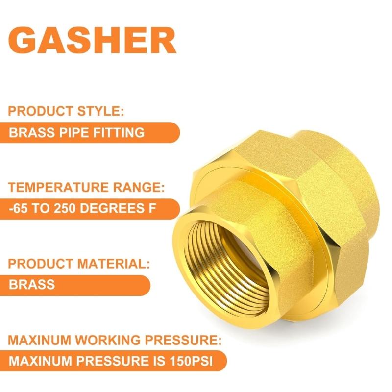 2Pcs Hose Connector Brass Garden Hose Fittings 1/2inch Double Female Threads Quick Connector Easy to Installation