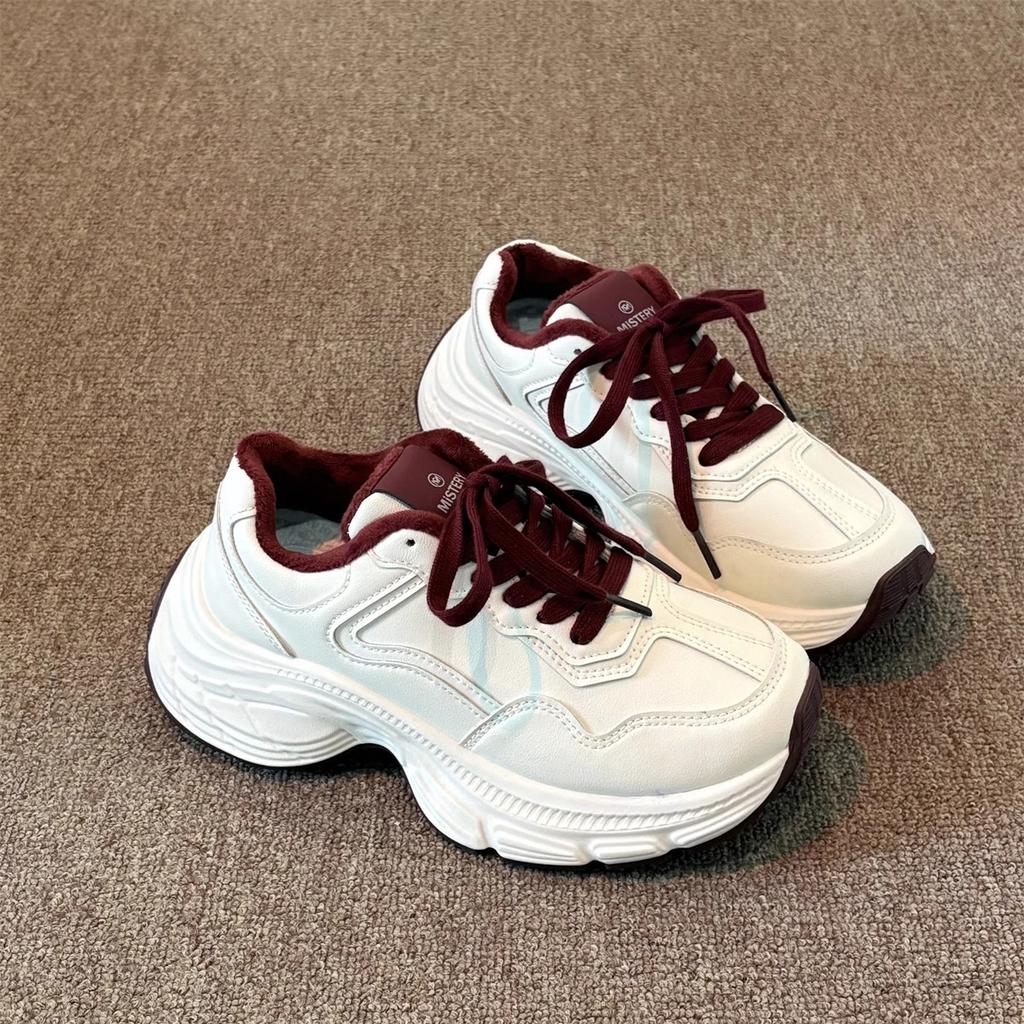 Daddy Shoes Women's 2025 New Spring and Autumn Women's Shoes Are Popular, Versatile Thick-soled Height-increasing Running Casual Sports Shoes