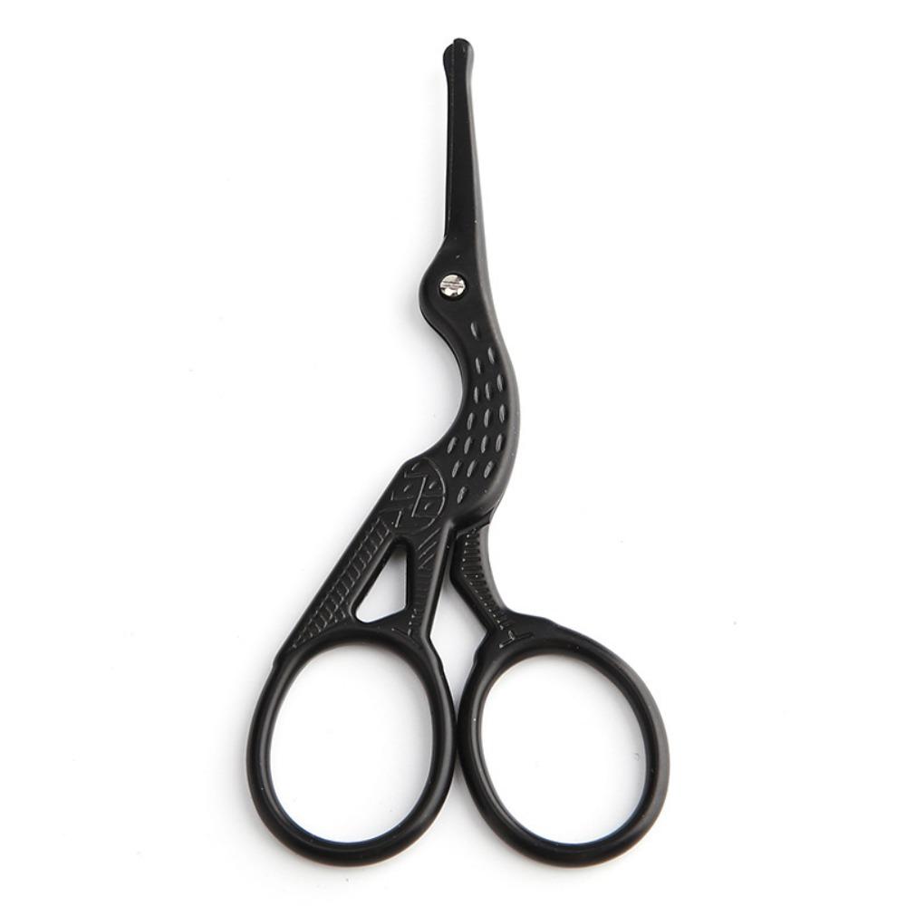 Round Head Nose Hair Trimming Scissors Stainless Steel Silver Facial Trimming Tweezer Mini Black Nose Hair Trimmer Beauty Tool