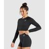 Gymshark Training Long Sleeve Crop Top Black B2a4f Bbbb