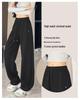 Women's 2025 High-Waisted Draping Petit Banana Sweatpants - Casual Straight Leg