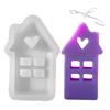 House Shape Candle Mold Heart Resin Mold for Candle Gypsum Ornament Silicone Mould Home Decorations Valentines Day Gift