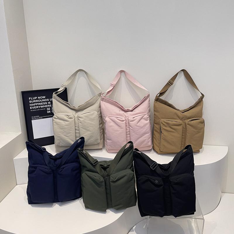 Damen Schultertasche Einfarbig Tragetasche Studenten Reisetasche