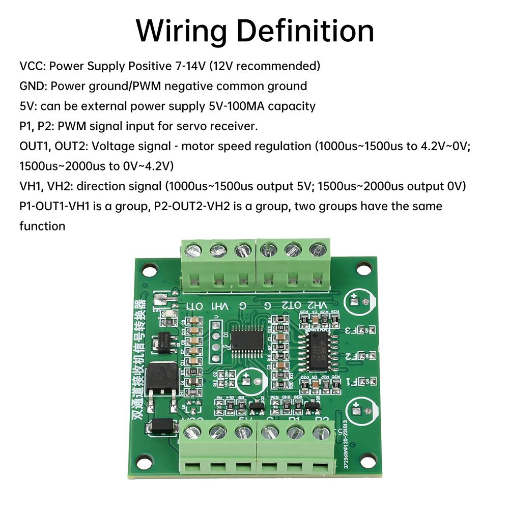 PWM To Voltage Servo Power Supply Dual-channel Receiver Signal Converter For RC Crawler Motor Controller Tank Electric Vehicle
