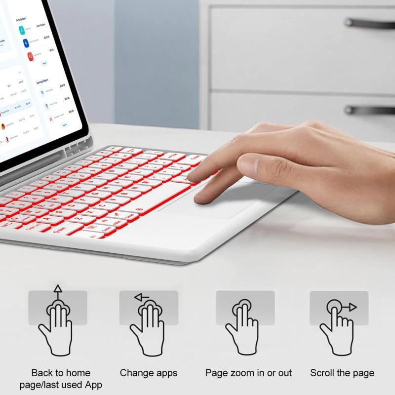 Compatible Bluetooth Keyboard and Backlit Protective Case for Samsung S10FE/S9/S8 Tablet and S11 Ultra.