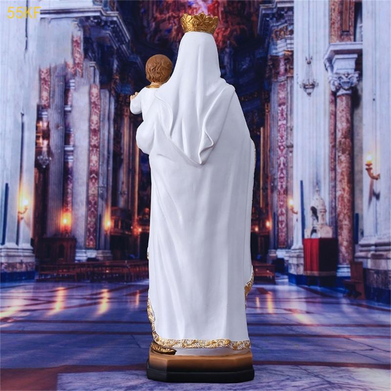 55KF Elegant Resin Virgin Marys And Child Statue Religious Virgin Marys Statue Decors For Christmas Home Office Table Display