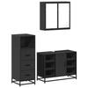 VidaXL Bathroom Furniture Set 3 Pcs Black Engineered Wood, Bathroom Cabinet, Storage Cabinet of 3301030