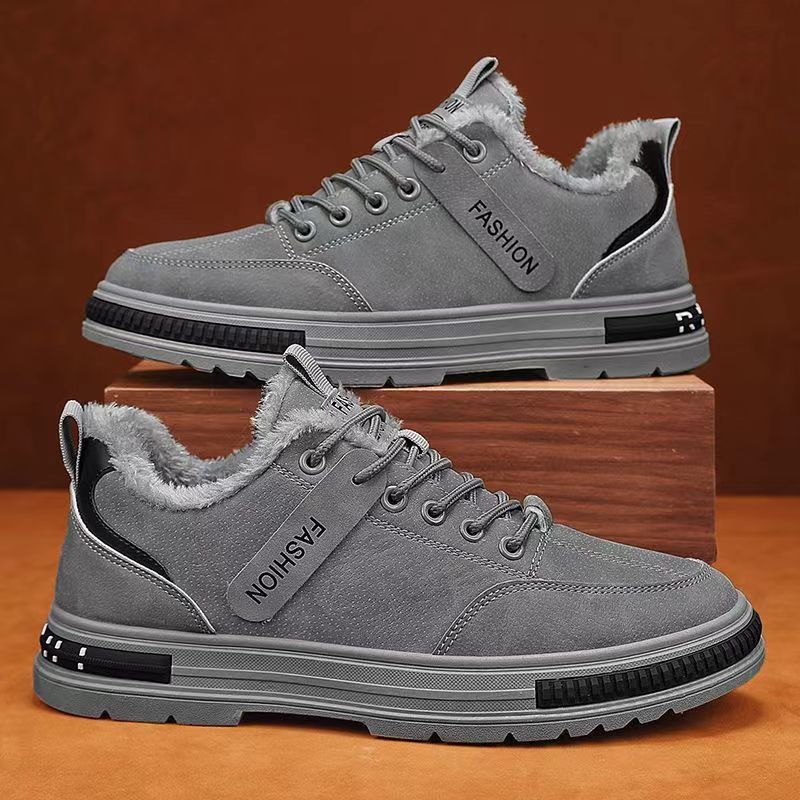 Winter Samt Herrenschuhe neue Werkzeugschuhe Herren Koreanische Version vielseitig rutschfest sportlich lässige Board Schuhe Baumwollschuhe Arbeitsschutzschuhe