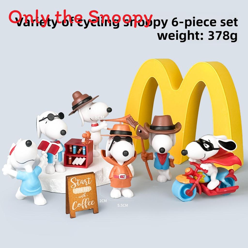 

Snoopy Motorcycle Collectible Figurine Pvc Kids Toy With Assembly For Fans StyleA
