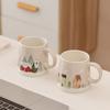 1PC Large Capacity Ceramic Christmas Mug Holiday Theme Home Life Xmas Christmas Mug Festival Themed Supplies