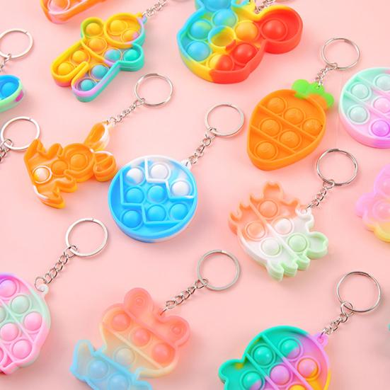 Yousheng Bubble Popping Keychain Students Office Workers Stress Relief Push Bubble Key Ring Backpack Hanging Decoration