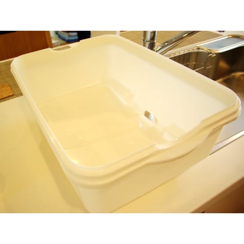 Sanko Plastics Made in Japan Dish Drainer with Dish Stand, Ryu F-1, with Food and Chopstick Holders, Pearl White