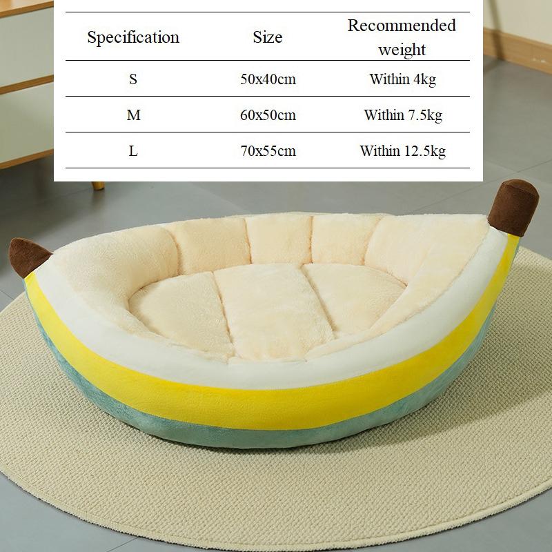

Зимняя теплая кошачья кровать в форме банана, кошачье спальное гнездо, милая кровать для домашних животных для кошек, маленьких и средних собак, съемная кровать для котят, товары для животных 50x40cm жёлтый