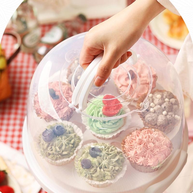 Tall Cake Box with Clear Cover and Nonslip Designs for Holding Layers Desserts Safely During Event Crafted of ABS