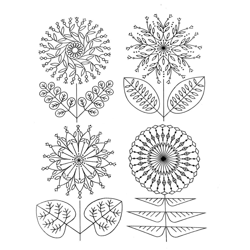 FLOWER Stick And Stitch Embroidery Pattern Kit Water-Soluble Transfer Paper For DIY Embroidery Projects And Decorative Patches