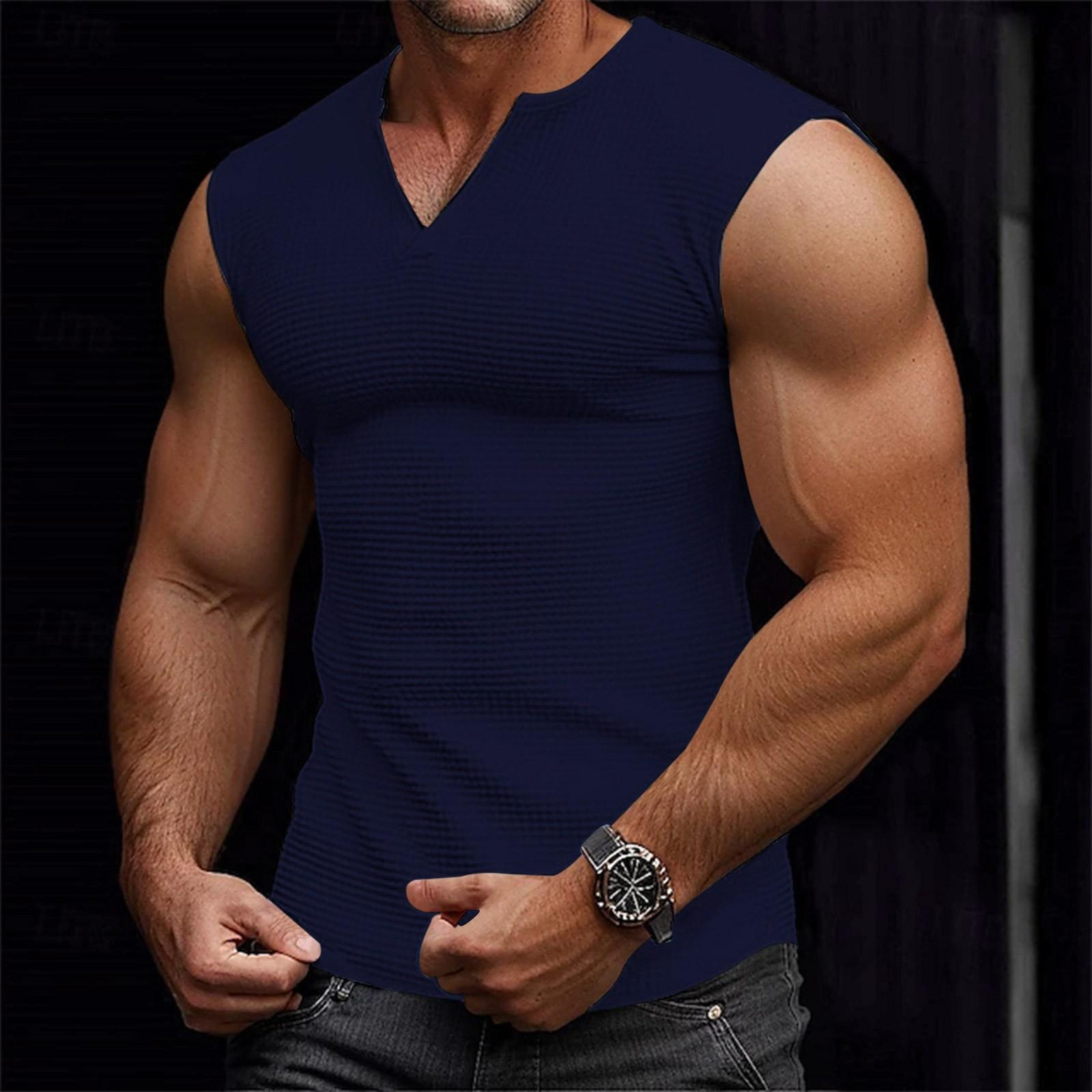 

Мужская майка-топ Heavy Vest Casual без рукавов футболка XXXXXL тёмно-синий