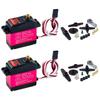 DS3225 25kg RC Servo, 270 Degree High Torque Full Metal Gear 6V Digital Servo Motor with 25T Arm Servo Horn for DIY Baja Car Control (2-Pack)