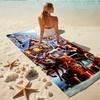 1Pc Christmas Village Scene Beach Towel, Quick Dry, Multi-Use for Beach Pool Gym Yoga Home Travel, Christmas, Halloween, Xmas Gift S212