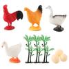 Simulation Poultry Farm Model Set, Pecking Rice Rooster Hen Duck Goose Ornament Model Toy