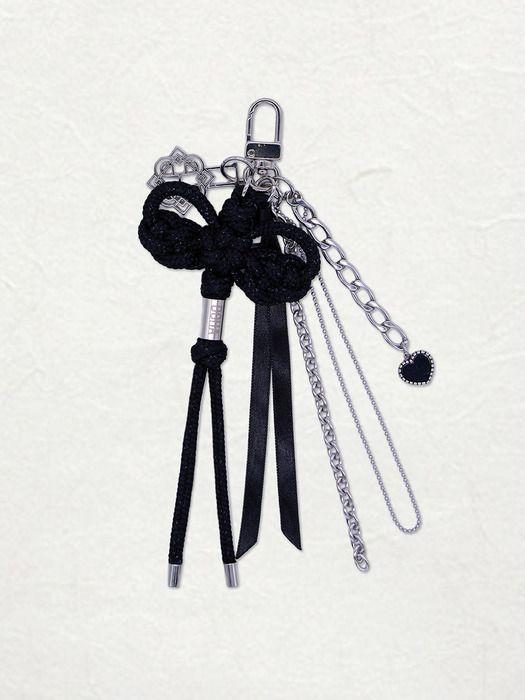 H,применить Hapli x Doha Мини-брелок-норигэ Черный Black