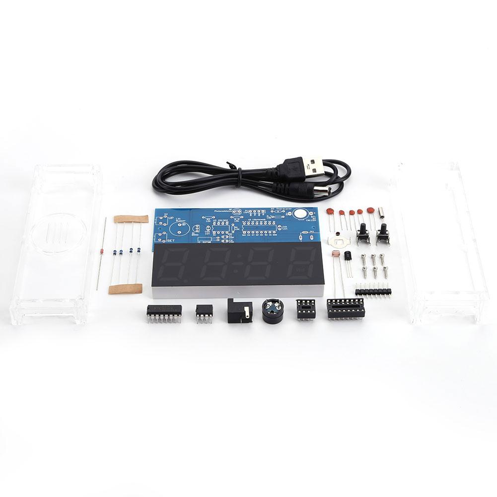 DIY Digital Clock Kit Display Date Week Temperature Alarm Soldering Project Learning Practice Solder Diy Electronic Kit