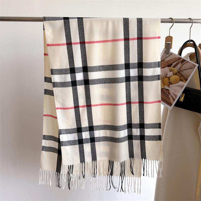 Women's Fashion Scottish Style Tartan Warm Scarf Plaid Soft Long Wrap Shawl Christmas Valentine's Day for Girlfrend Wife Mom