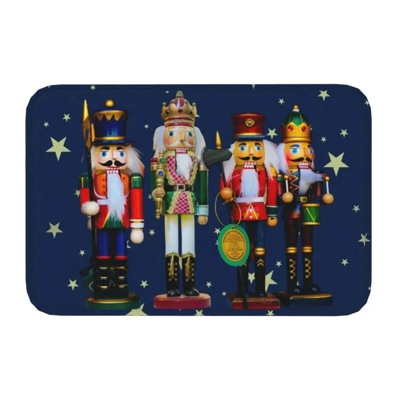 Christmas Nutcrackers Welcome Doormat Decor Kitchen Hallway Balcony Runners Rugs Bedroom Non-Slip Floor Mat Christmas Decoration