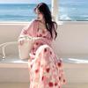 Floral Print Knit Cardigan & Camisole Dress Set: Stylish, Casual Suit for Spring/Autumn 2026.