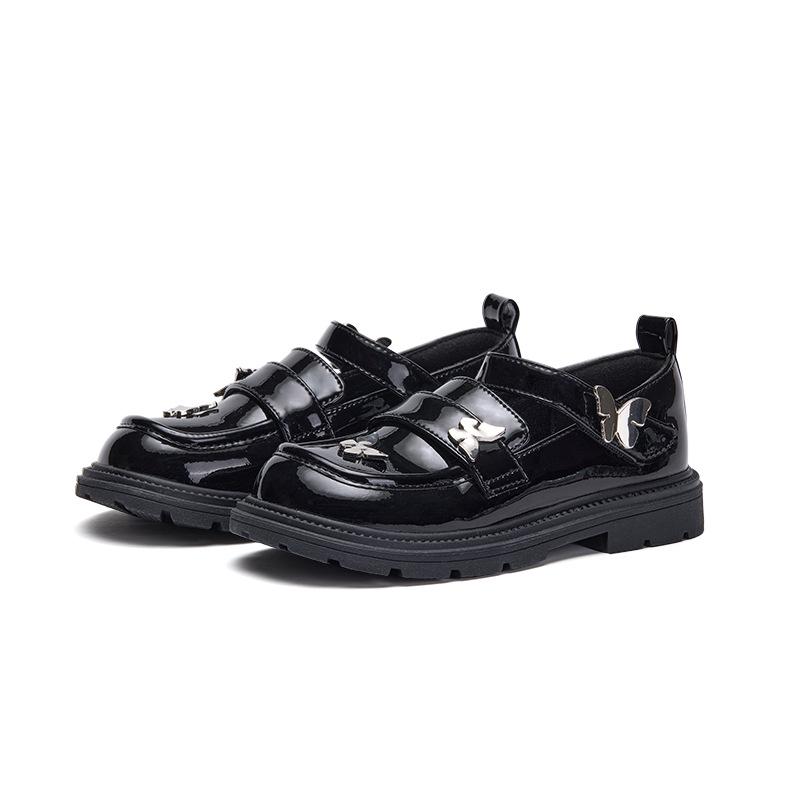 Carter Rabbit Girls' Stylish Black Leather Princess Shoes - Spring 2026 Formal Performance Footwear (X5CK004)