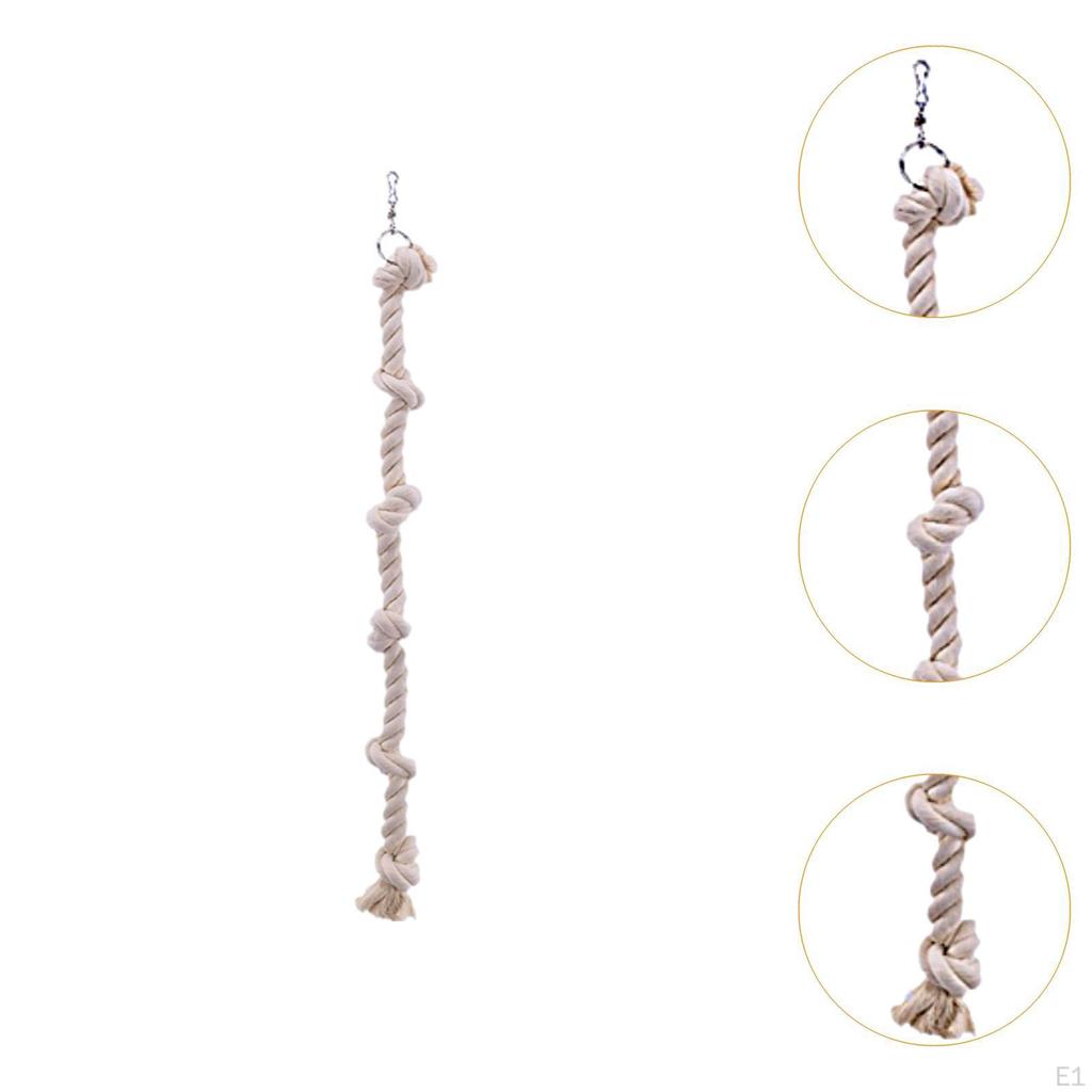 Bird Climbing Rope Perch Stand Supplies Finches Length 40cm with Knots Cockatiels Budgie