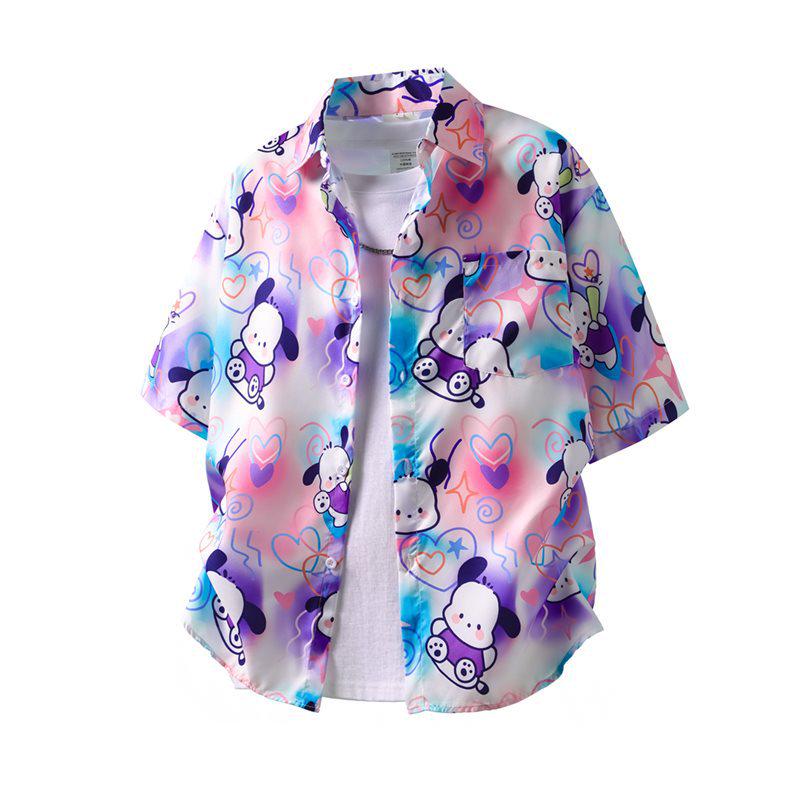 

Pachacco Gradient Heart Floral Cartoon Casual Shirt 2XL