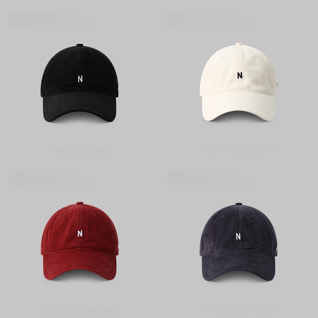 Berretto da baseball casual in cotone con visiera larga e ricamo di lettere per uomo e donna
