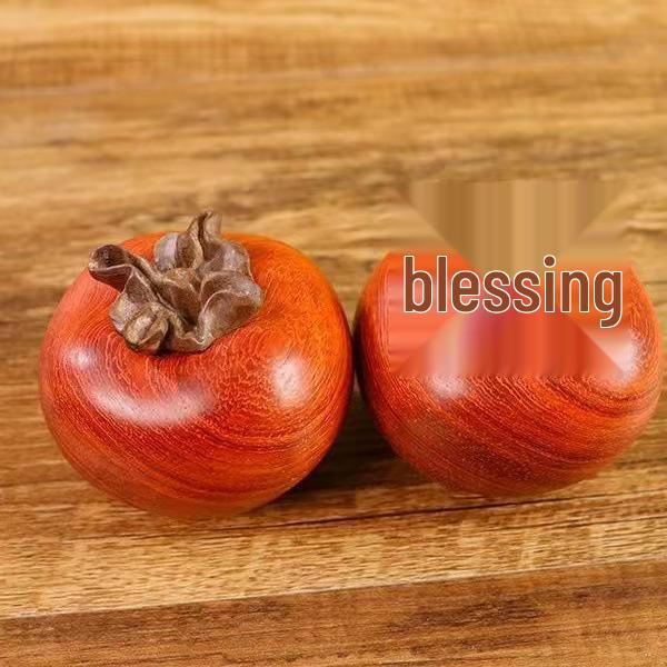 Solid Wood Red Pear Kaki Creative Handcrafted Fruit Ornaments 3 cm красный/грушевый