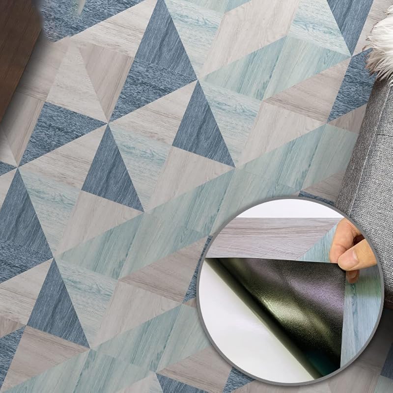 Wood Grain Peel and Stick Vinly Floor Wall Sticker, Non-Slip Tiles Transfer Sticker Roll for Floor Wall, Herringbone, 7.87x118inch