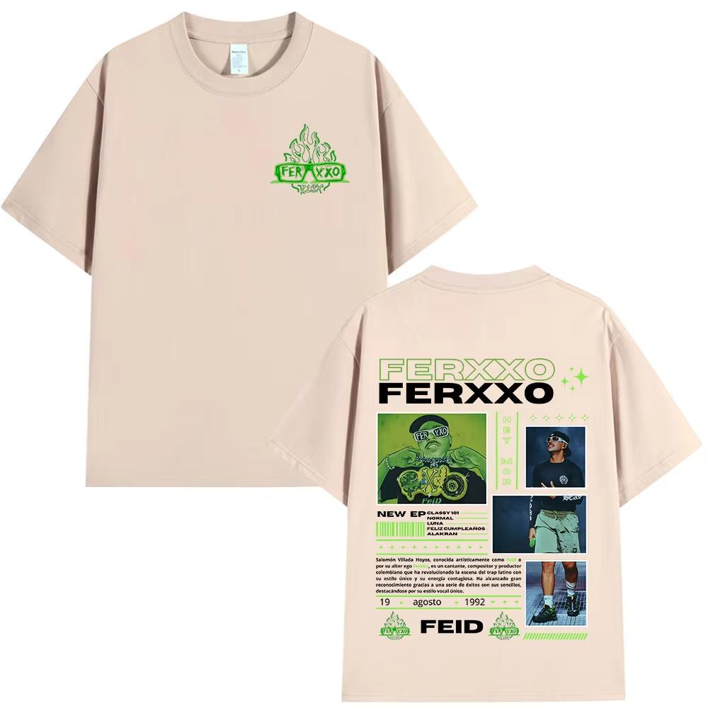 Rapper Feid Ferxxo T-shirt Unisexs Women Clothing Fashion Hip Hop T-shirts Cotton Casual Comfort Short Sleeve Tee Shirt Streetwear