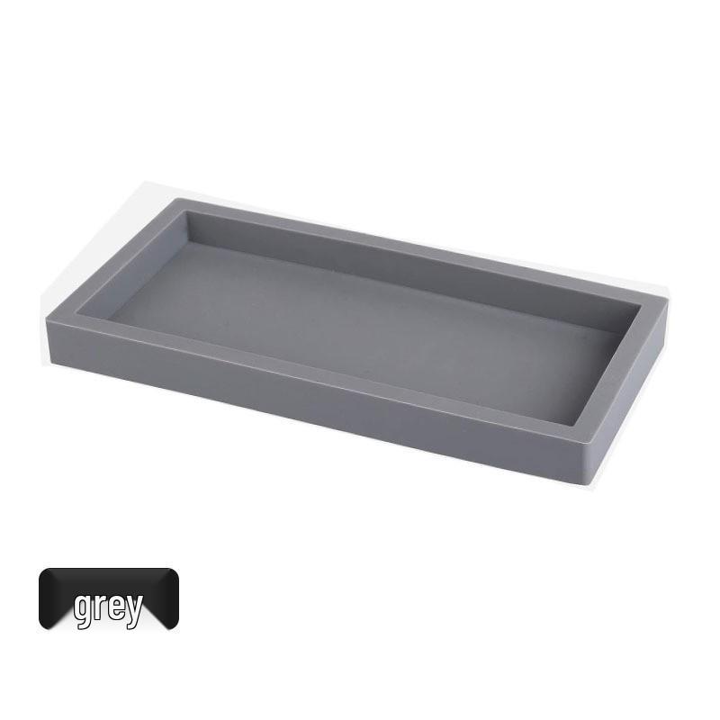 Customized Silicone Bathroom Vanity Tray - Square Soap & Accessory Organizer