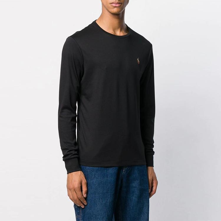 Polo Ralph Lauren FW21 Logo Embroidered Long Sleeve T-Shirt Men Tops Black 710760121-001