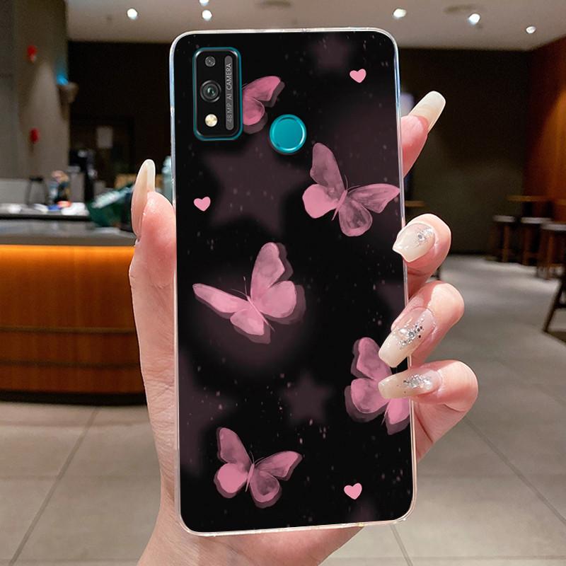 For Honor 9X Lite JSN-L21 JSN-L22 JSN-L23 Case Clear Fashion Butterfly Flowers Soft TPU Silicon Cover Honor 9XLite Phone Casing
