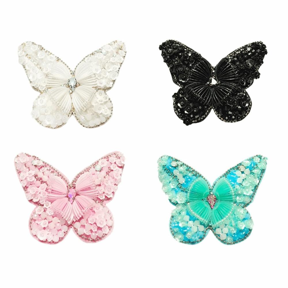 DIY Beaded Butterfly Appliques Handmade Sequin Patch New Clothing Decoration Patch Bag Decoration